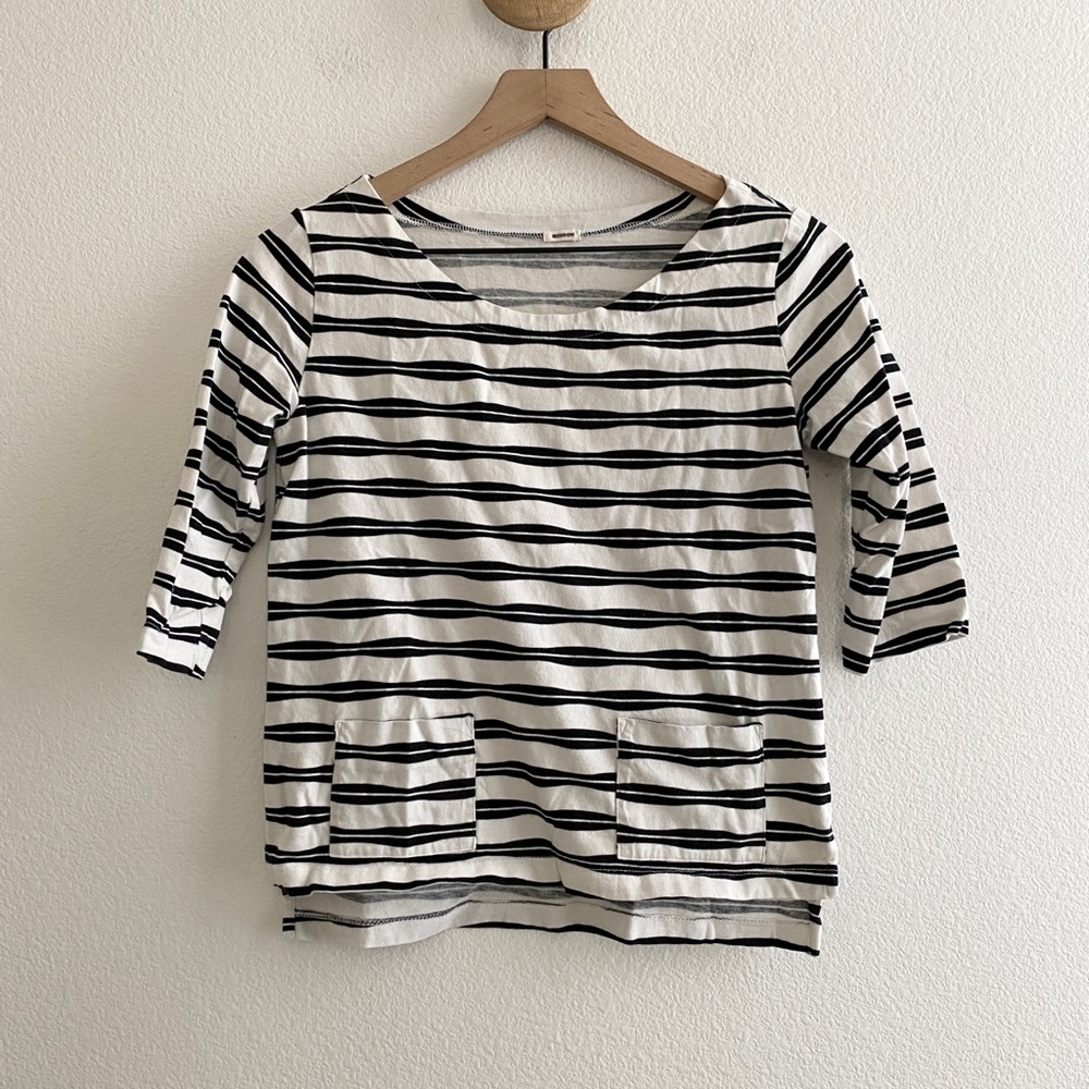 Monrow Striped Pocket Top